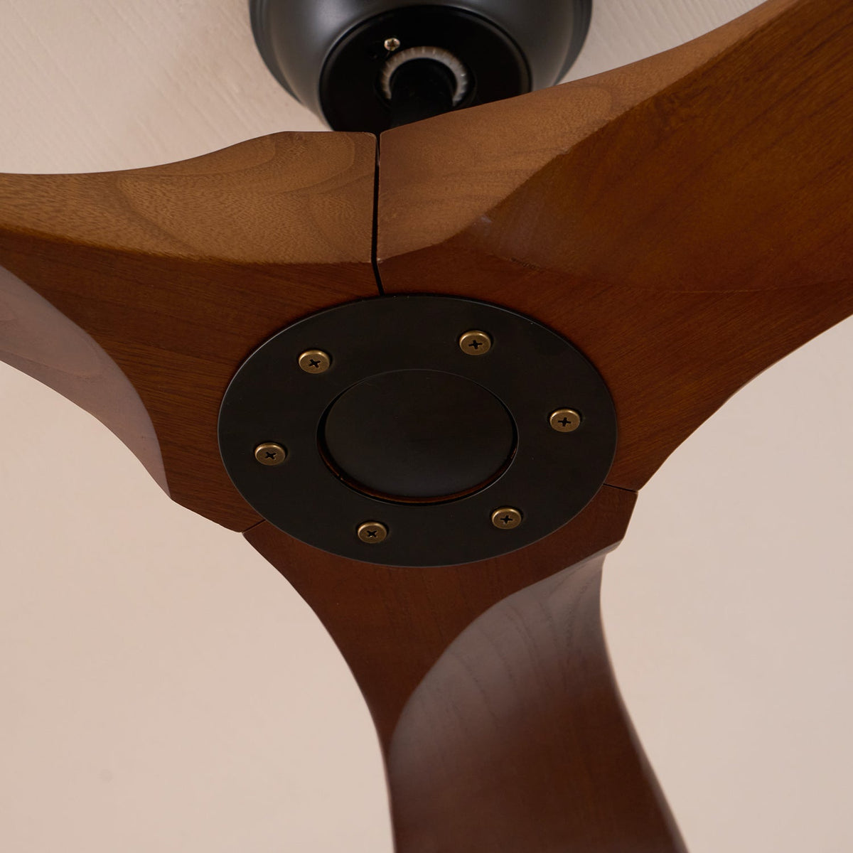 Wooden Blade Ceiling Fan with Remote Control 6 Speed Whisper-Quiet Motor Walnut Finish Adjustable Suspension for Living Room Bedroom Home Of