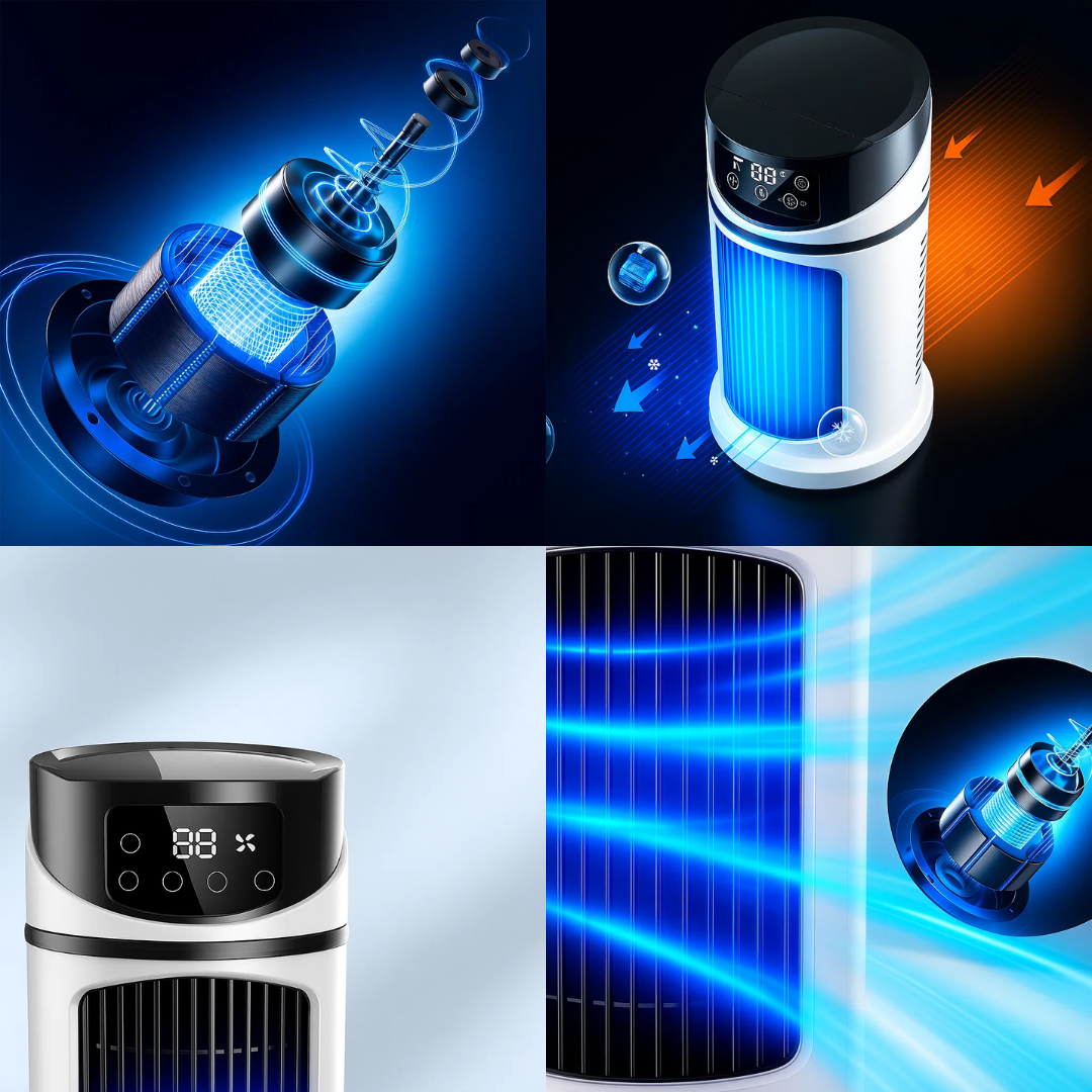 Aeromist | Portable Air Cooler Humidifier with Rapid Cooling | USB Powered for Desk and Home Comfort