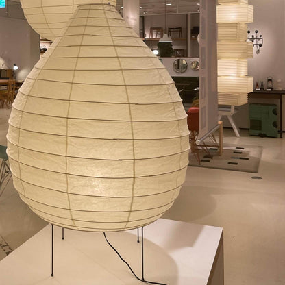 Floor-Standing Paper Shade Light 24 Inches Tall Bedroom Nightstand Illumination Japanese-Inspired Accent Fixture Sculptural Living Room Corn