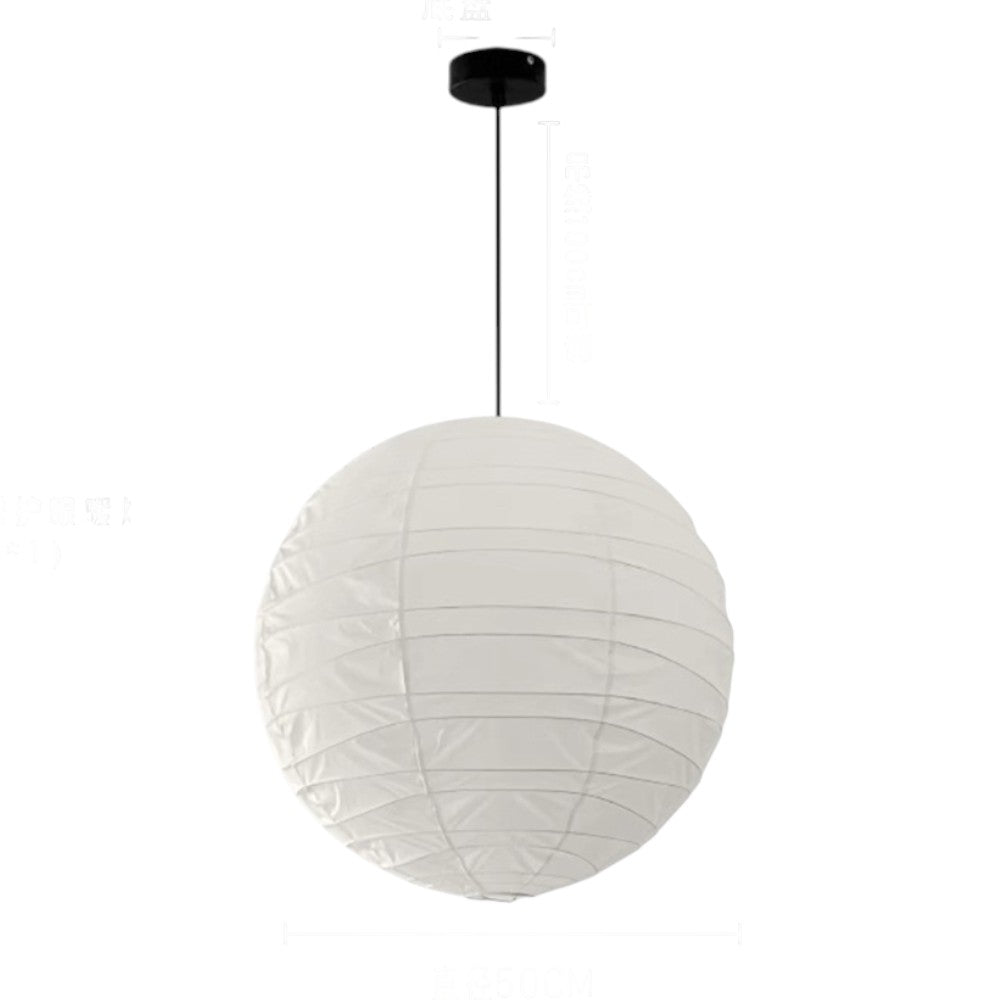 Floating Paper Shade Hanging Light Fixture 22 in White Minimalist Overhead Lamp for Bedroom Dining Room | Soft Ambient Glow Adjustable Drop
