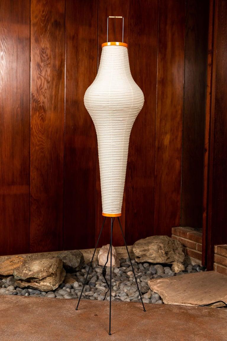 Handcrafted Paper Shade Tripod Standing Lamp 20 in White for Living Room Bedroom Reading Nook Accent Light Japandi Minimalist Decor