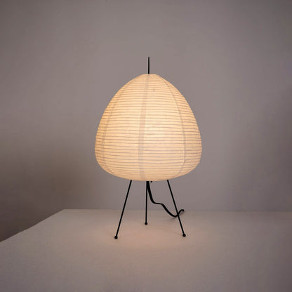 Handcrafted Paper Shade Desk Lamp 17 Inch White Soft Glow Accent Light E26 E27 Base for Bedroom Office Living Room Nightstand Reading Corner