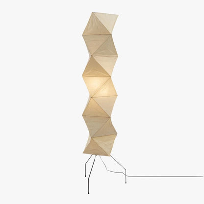 Tall Paper-Shade Standing Lamp 74 in Minimalist Accent Light Bedroom Corner Reading Lounge Space Japanese-Inspired Vertical Illumination