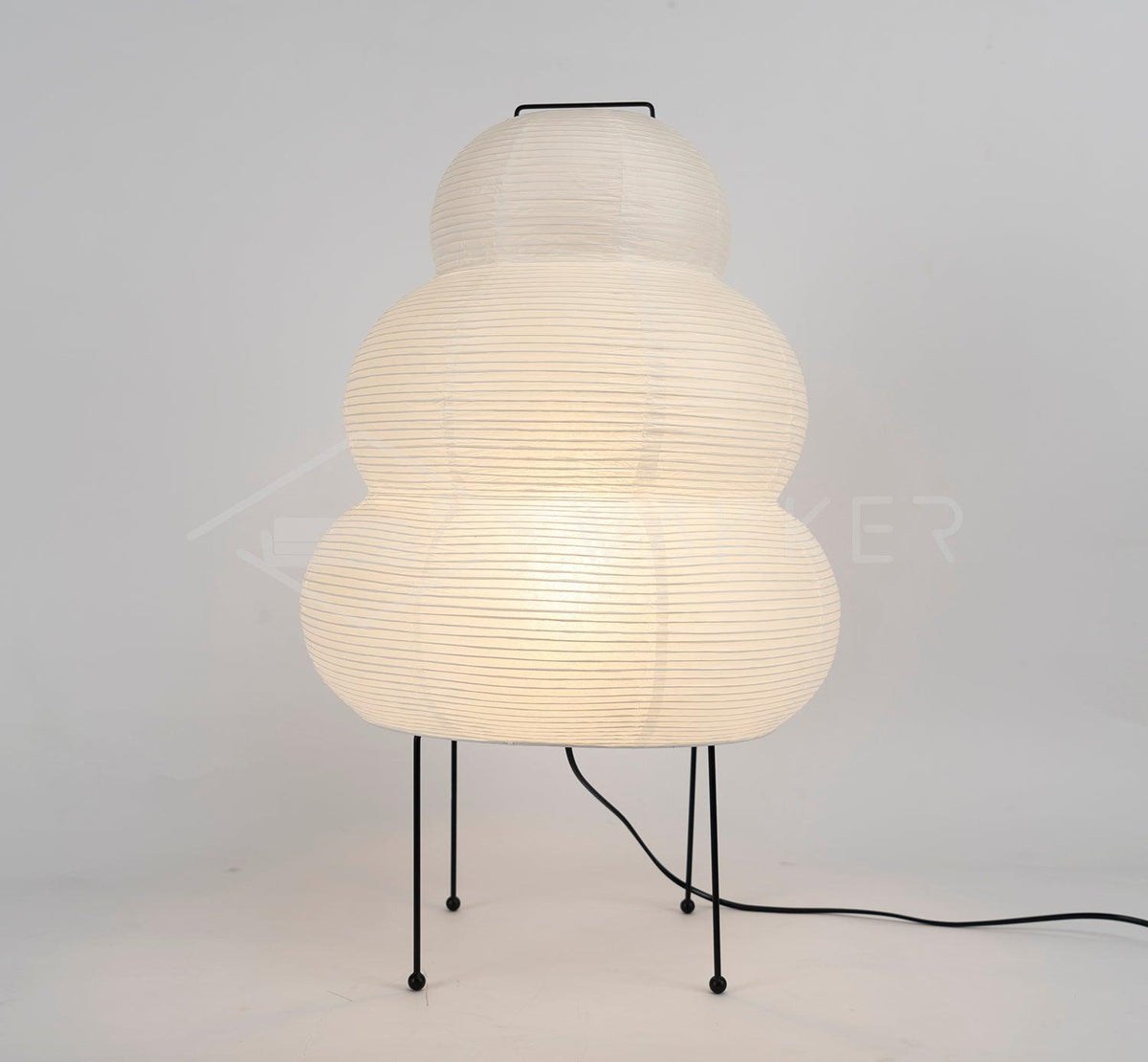 Handcrafted Paper Shade Accent Lamp 10 in Wide Warm Glow LED Bedside Nightlight for Bedroom Office Desktop Reading Nook Minimalist Japanese