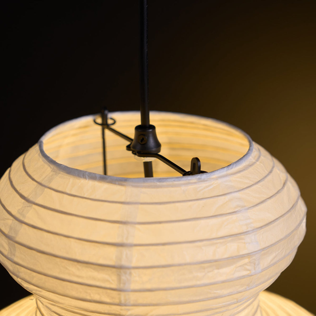 Hanging Lantern Fixture 19-Inch Natural Fiber Shade White Orb Ceiling Light Adjustable 59-Inch Cord for Dining Room Kitchen Island Asian-Ins