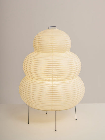 Handcrafted Paper Shade Accent Lamp 10 in Wide Warm Glow LED Bedside Nightlight for Bedroom Office Desktop Reading Nook Minimalist Japanese
