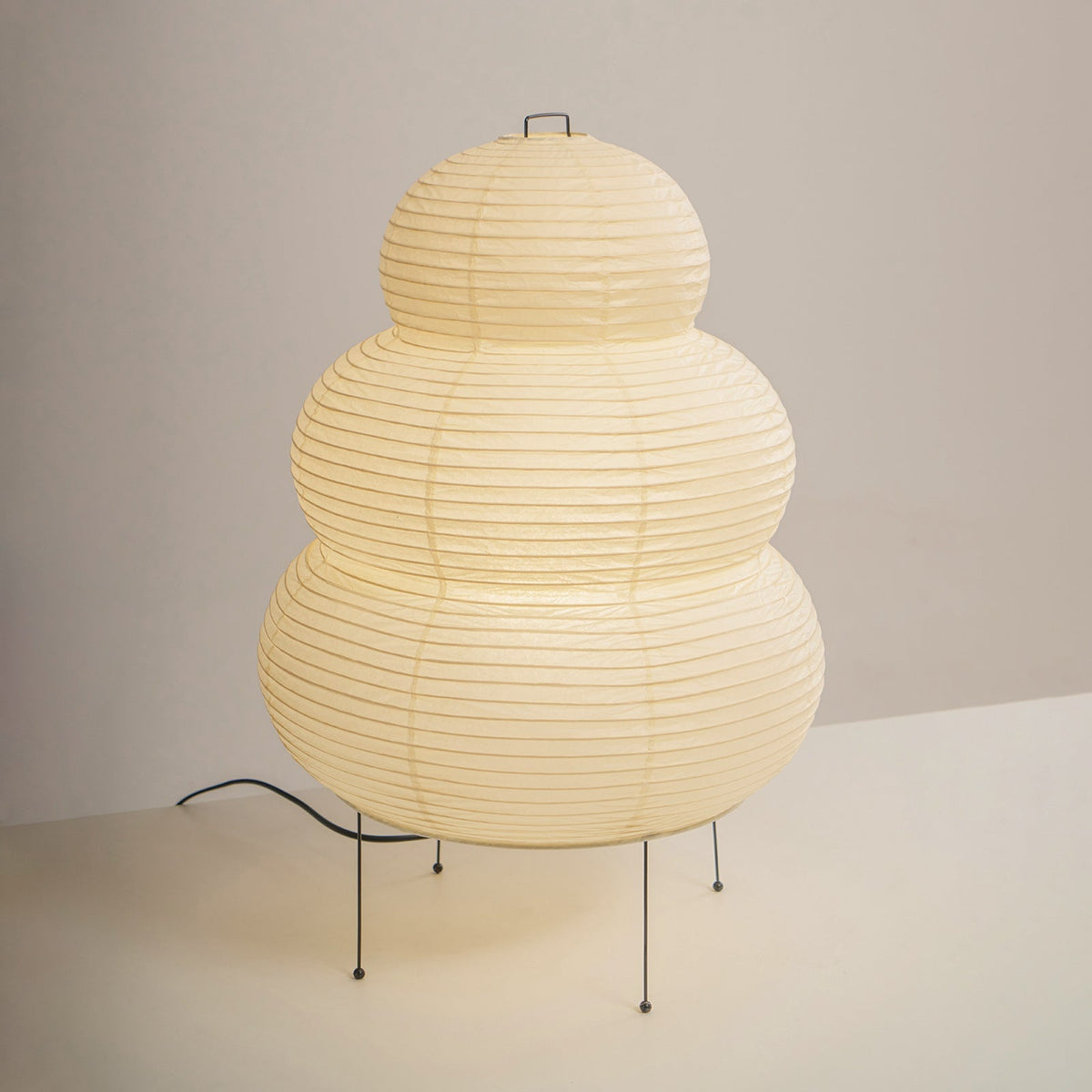 Handcrafted Paper Shade Accent Lamp 10 in Wide Warm Glow LED Bedside Nightlight for Bedroom Office Desktop Reading Nook Minimalist Japanese