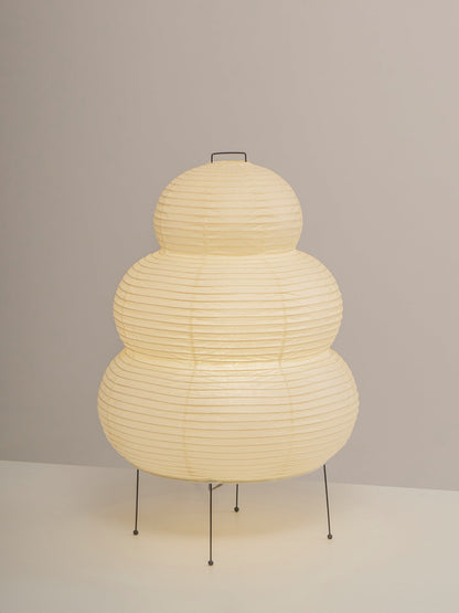 Handcrafted Paper Shade Accent Lamp 10 in Wide Warm Glow LED Bedside Nightlight for Bedroom Office Desktop Reading Nook Minimalist Japanese