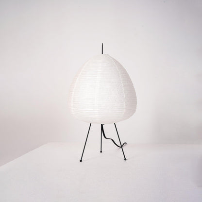 Handcrafted Paper Shade Accent Lamp 10 in Wide Warm Glow LED Bedside Nightlight for Bedroom Office Desktop Reading Nook Minimalist Japanese
