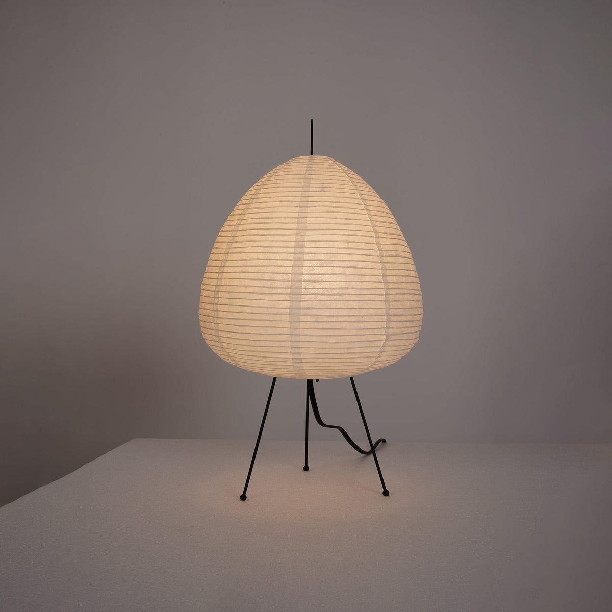 Handcrafted Paper Shade Accent Lamp 10 in Wide Warm Glow LED Bedside Nightlight for Bedroom Office Desktop Reading Nook Minimalist Japanese