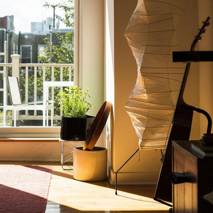 Japanese-Inspired Paper Floor Lamp White Mulberry Shade Tall Standing Light for Living Room Bedroom Reading Nook Sculptural Accent
