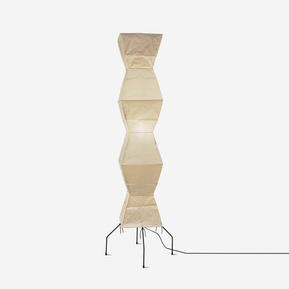 Japanese-Inspired Paper Floor Lamp White Mulberry Shade Tall Standing Light for Living Room Bedroom Reading Nook Sculptural Accent
