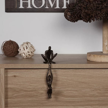 Abstract Polystone Figurine Black 8 inch Tabletop Accent Piece for Contemporary Home Décor Shelf Display Bedroom Office Art Sculpture