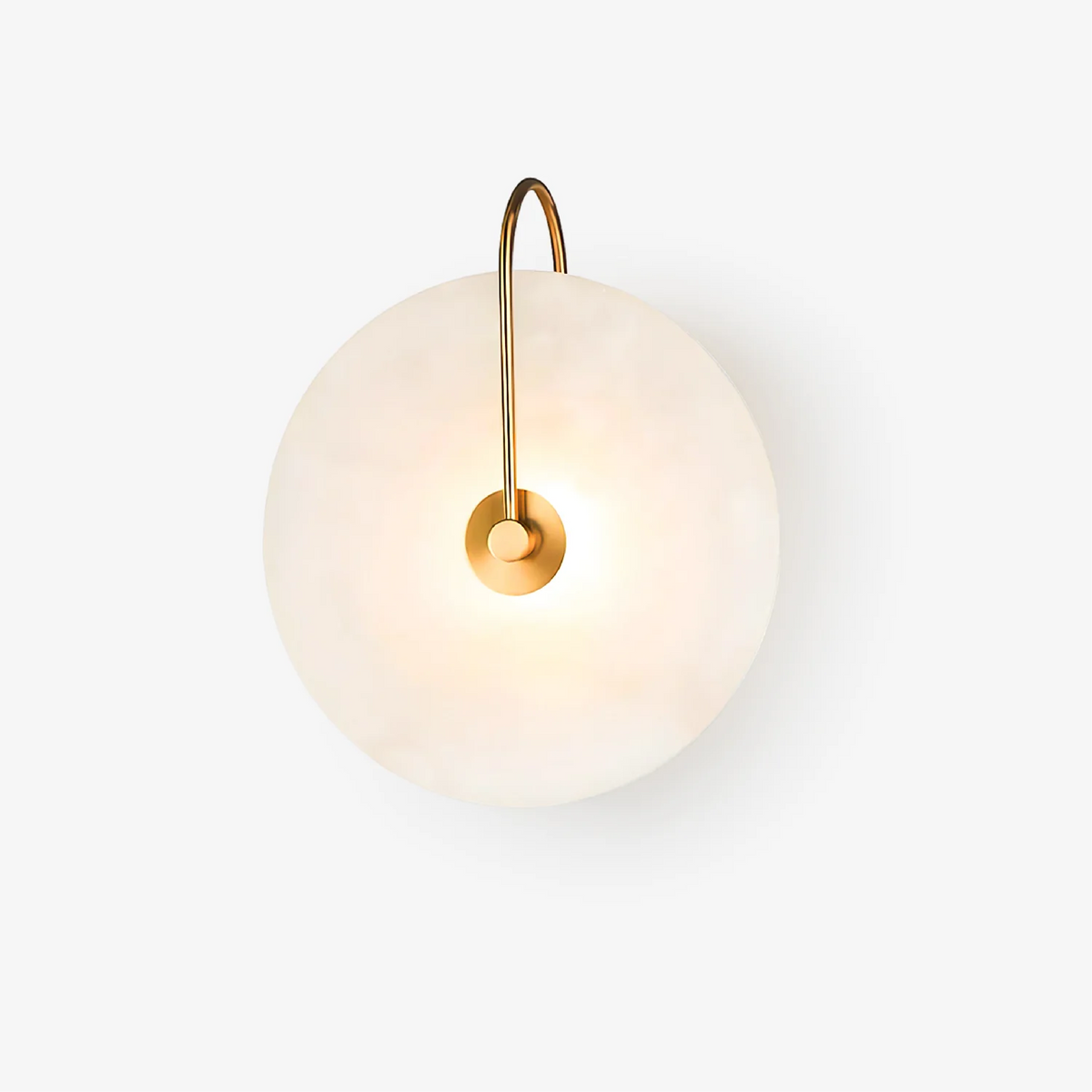 Natural Stone Sconce with Integrated LED 6-12 inch Diameter Warm White Light for Bedroom Hallway Living Room Available in Gold or Black Meta