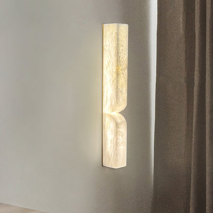 Alabaster LED Wall Light Fixture 14 inches Hardwired Gold Black Finish Adjustable Color Temperature for Bedroom Hallway Living Room Modern A