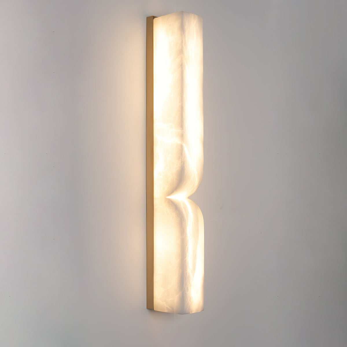 Alabaster LED Wall Light Fixture 14 inches Hardwired Gold Black Finish Adjustable Color Temperature for Bedroom Hallway Living Room Modern A