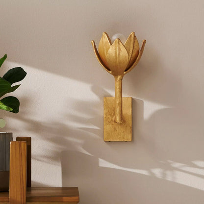 Metal Floral Sconce Three Height Choices Hardwired Accent Fixture for Entryways Bedrooms Dining Halls Modern Sculptural Form E12/E14 Base 11