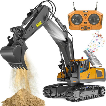 All-Terrain Excavator | Remote-Controlled Construction Toy with Metal Attachments | Realistic Digging Experience