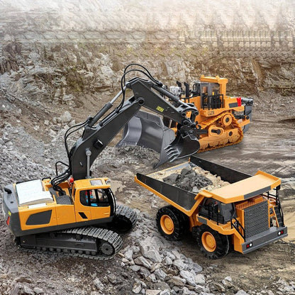 All-Terrain Excavator | Remote-Controlled Construction Toy with Metal Attachments | Realistic Digging Experience