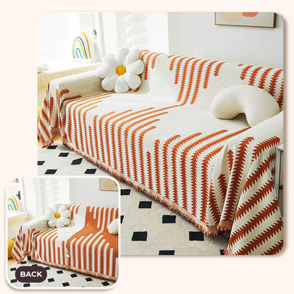 Reversible Chenille Sofa Throw Blanket | Scratch-Resistant Pet-Friendly Furniture Protector | Year-Round Soft Couch Cover for Living Room