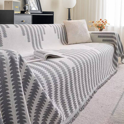 Reversible Chenille Sofa Throw Blanket | Scratch-Resistant Pet-Friendly Furniture Protector | Year-Round Soft Couch Cover for Living Room