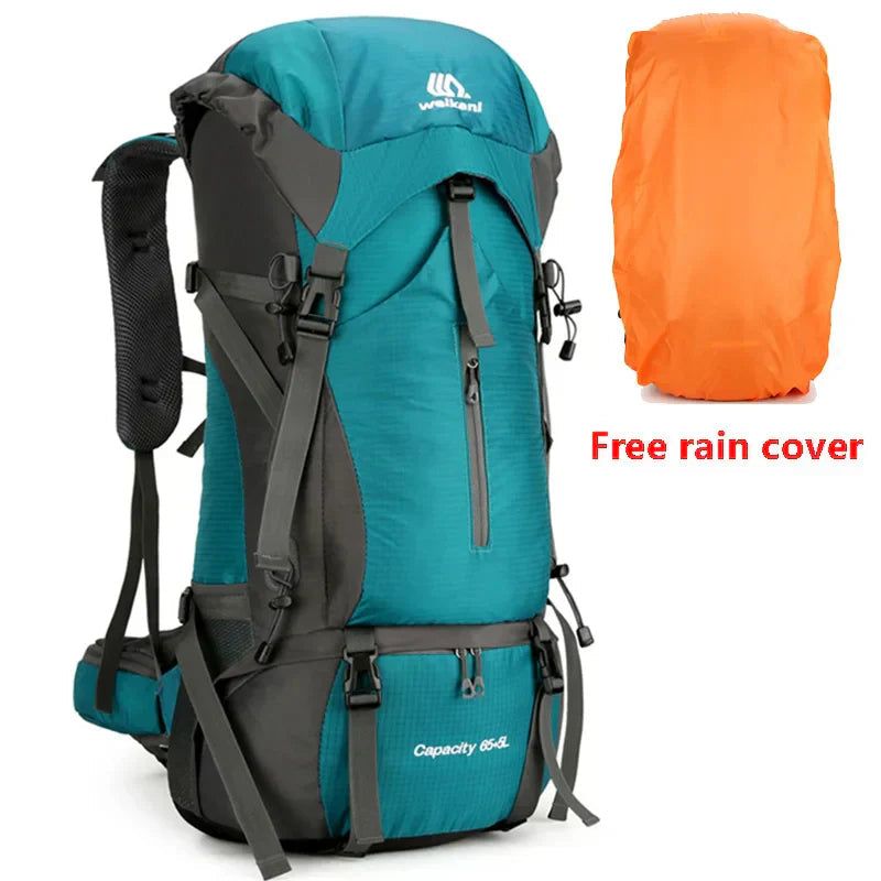 Alpivento | 70L Trekking Backpack with Rain Cover & Ergonomic Design | Perfect for Multi-Day Hikes