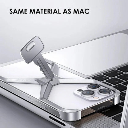 Minimalist Metal Frame Phone Case for iPhone 14, 15, 16 & 17 – Ultra-Lightweight Drop Protection with X-Frame Design