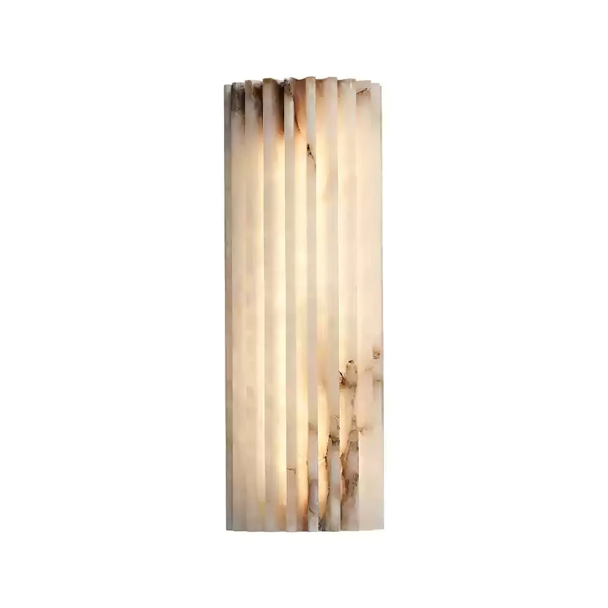 Alabaster LED Sconce 12 Inch Vertical Stone Wall Light for Vanity Hallway Bedroom Soft Glow Ambient Fixture Hardwired Modern Indoor Lighting