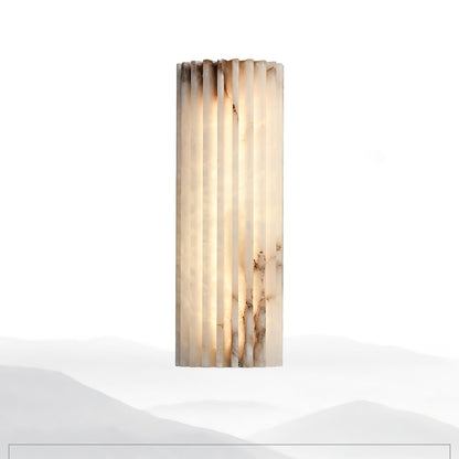 Natural Stone Wall Sconce 12 in Integrated LED Ribbed Surface Indoor Lighting Fixture for Bedroom Hallway Living Room Warm Ambient Glow