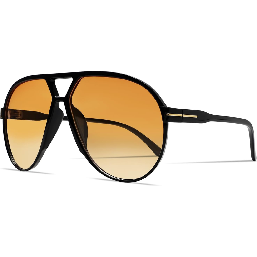 Large Square Aviator Sunglasses with UV400 Eye Protection for Men & Women | Classic Retro Eyewear for Driving, Beach, Outdoor