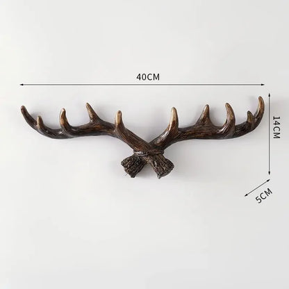 Resin Antler Hooks for Entryway Rustic Brown Black Wall-Mounted Hallway Coat Hanger Organizer for Bags Hats Scarves Home Bedroom Storage