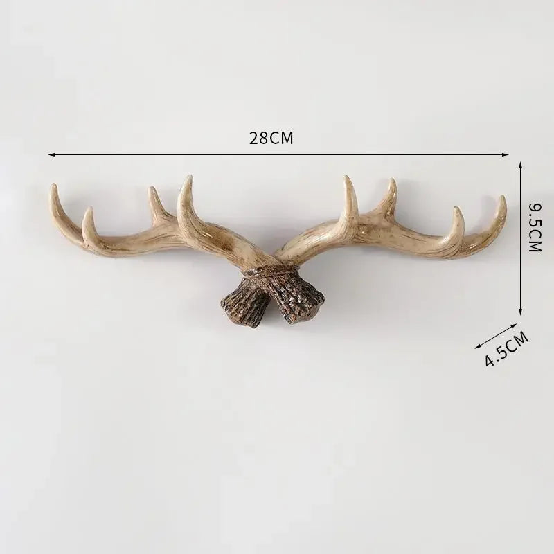 Resin Antler Hooks for Entryway Rustic Brown Black Wall-Mounted Hallway Coat Hanger Organizer for Bags Hats Scarves Home Bedroom Storage