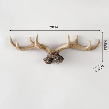 Resin Antler Hooks for Entryway Rustic Brown Black Wall-Mounted Hallway Coat Hanger Organizer for Bags Hats Scarves Home Bedroom Storage