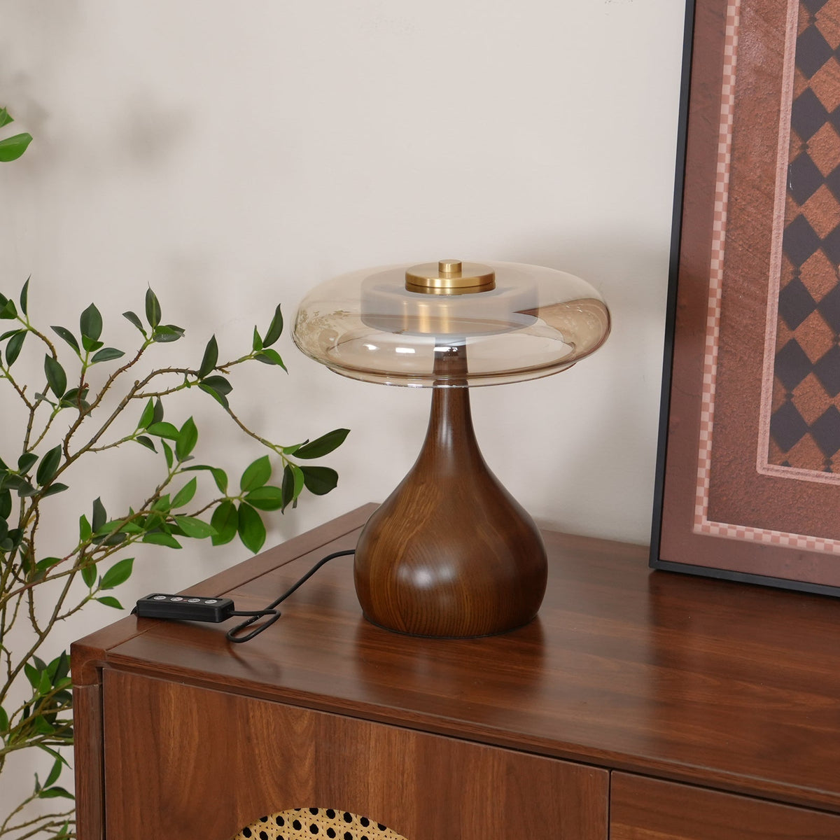 Desk Lamp with 3 Color Temperatures Glass and Brass LED Touch Light for Bedroom Office Nightstand Reading Warm Cool Neutral White 12W 10 Inc