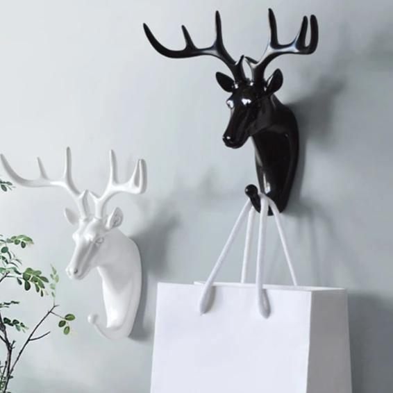 Animal Head Wall Hook Resin Sculpture Gold White Black Entryway Coat Key Towel Holder Storage Organizer for Bathroom Bedroom Modern Home Dec