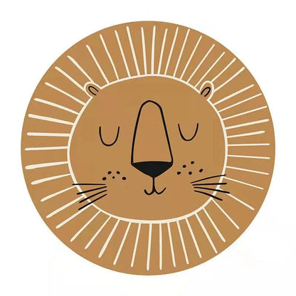 Round Animal Play Mat for Kids Bedrooms – Soft Microfiber Floor Rug with Safari Theme, Machine Washable, Multiple Sizes for Nursery & Playro