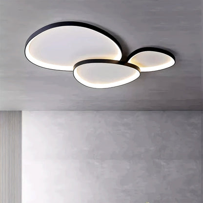 Flush Mount LED Overhead Fixture 17 in Oval Metal Design with Adjustable Color Temp & Dimming for Bedrooms Entryways Contemporary Homes