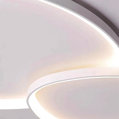 Flush Mount LED Overhead Fixture 17 in Oval Metal Design with Adjustable Color Temp & Dimming for Bedrooms Entryways Contemporary Homes