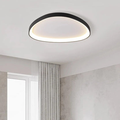 Flush Mount LED Overhead Fixture 17 in Oval Metal Design with Adjustable Color Temp & Dimming for Bedrooms Entryways Contemporary Homes
