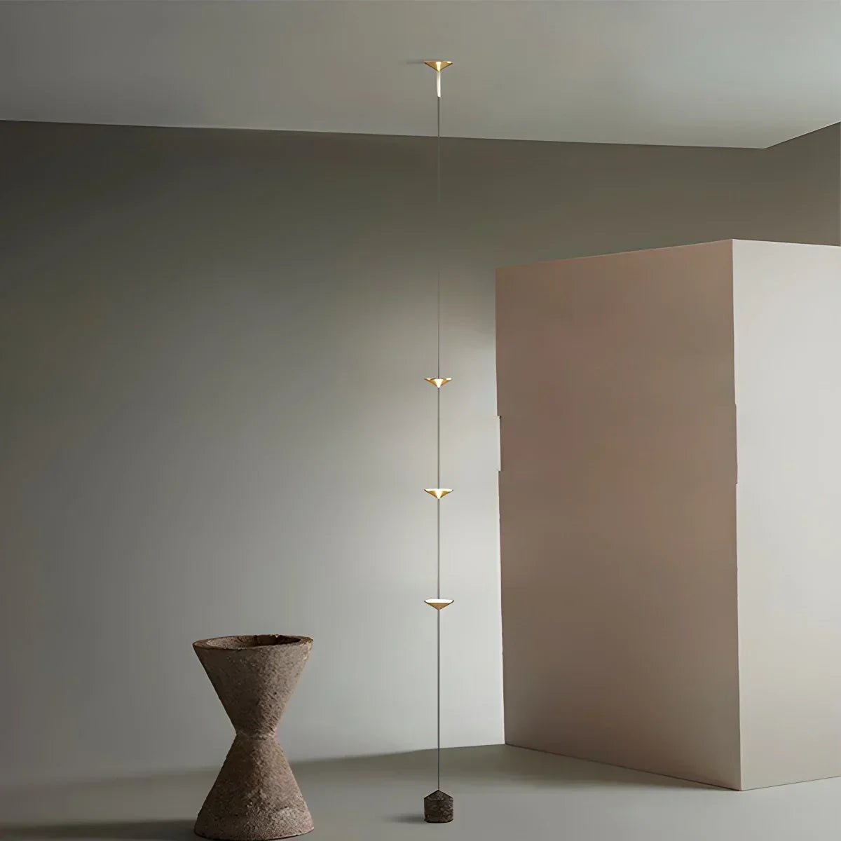 Tension Pole LED Lamp Adjustable 8-10 ft Height Ambient Lighting Bedroom Living Room Four-Point Vertical Light Fixture Space-Saving Modern I
