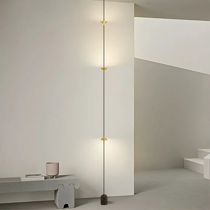 Telescoping Pole Lamp with Warm LED | Metal Adjustable 8-10 ft Tension Rod Light for Living Room Bedroom Corner Ambient Lighting Modern Vert
