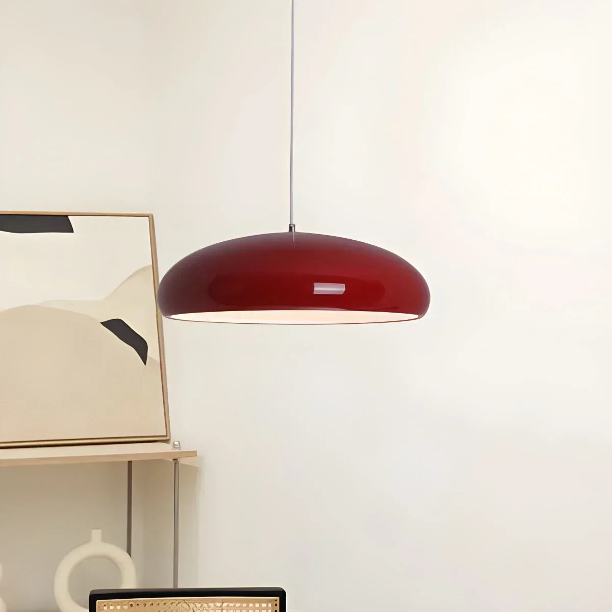 LED Overhead Fixture with Switchable Light Modes for Kitchen Islands, Dining Rooms & Open Living Spaces – Glossy Metal Round Ceiling Lamp in