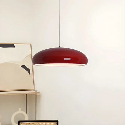 LED Overhead Fixture with Switchable Light Modes for Kitchen Islands, Dining Rooms & Open Living Spaces – Glossy Metal Round Ceiling Lamp in