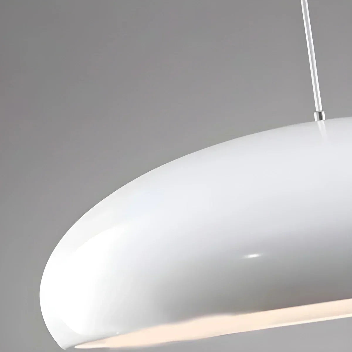 LED Overhead Fixture with Switchable Light Modes for Kitchen Islands, Dining Rooms & Open Living Spaces – Glossy Metal Round Ceiling Lamp in