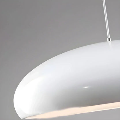 LED Overhead Fixture with Switchable Light Modes for Kitchen Islands, Dining Rooms & Open Living Spaces – Glossy Metal Round Ceiling Lamp in