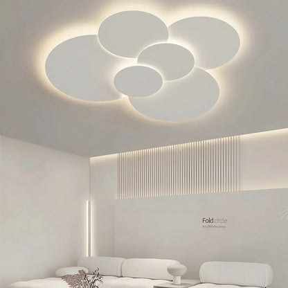 Layered Disc LED Flush Mount Ceiling Light with Remote – Adjustable Color Temperature & Dimming for Bedroom, Bath, Living Room – White Conte