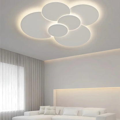 Layered Disc LED Flush Mount Ceiling Light with Remote – Adjustable Color Temperature & Dimming for Bedroom, Bath, Living Room – White Conte