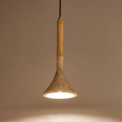Natural Stone Ceiling Pendant | 5-Inch Compact Drop Light for Counters, Nightstands & Dining Nooks | Adjustable Cord | Warm Ambient Glow