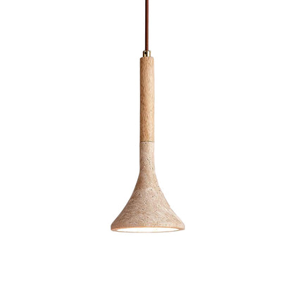 Natural Stone Ceiling Pendant | 5-Inch Compact Drop Light for Counters, Nightstands & Dining Nooks | Adjustable Cord | Warm Ambient Glow
