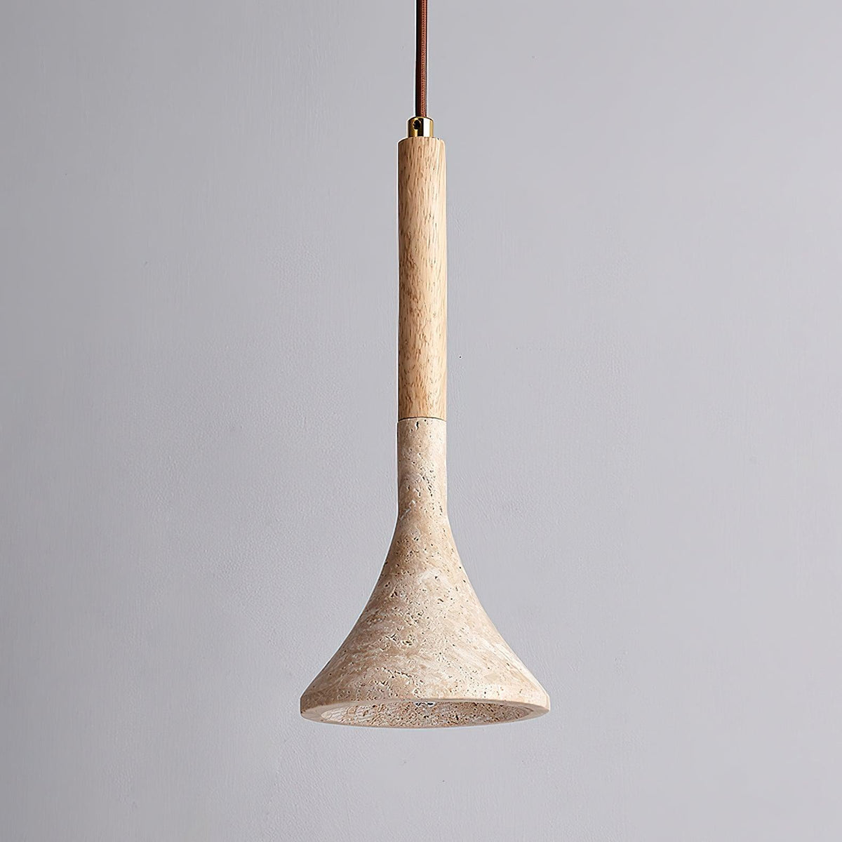 Natural Stone Ceiling Pendant | 5-Inch Compact Drop Light for Counters, Nightstands & Dining Nooks | Adjustable Cord | Warm Ambient Glow
